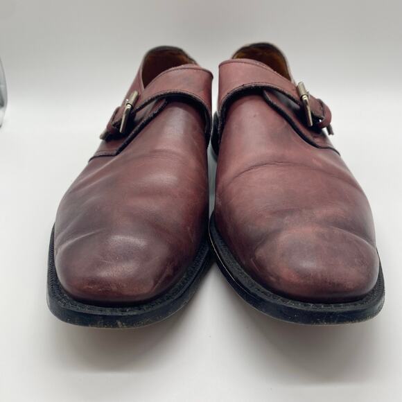 Allen Edmonds Red Brown Leather Side Buckle Monk Strap Dress Shoes Men's size 11 - Picture 2 of 9